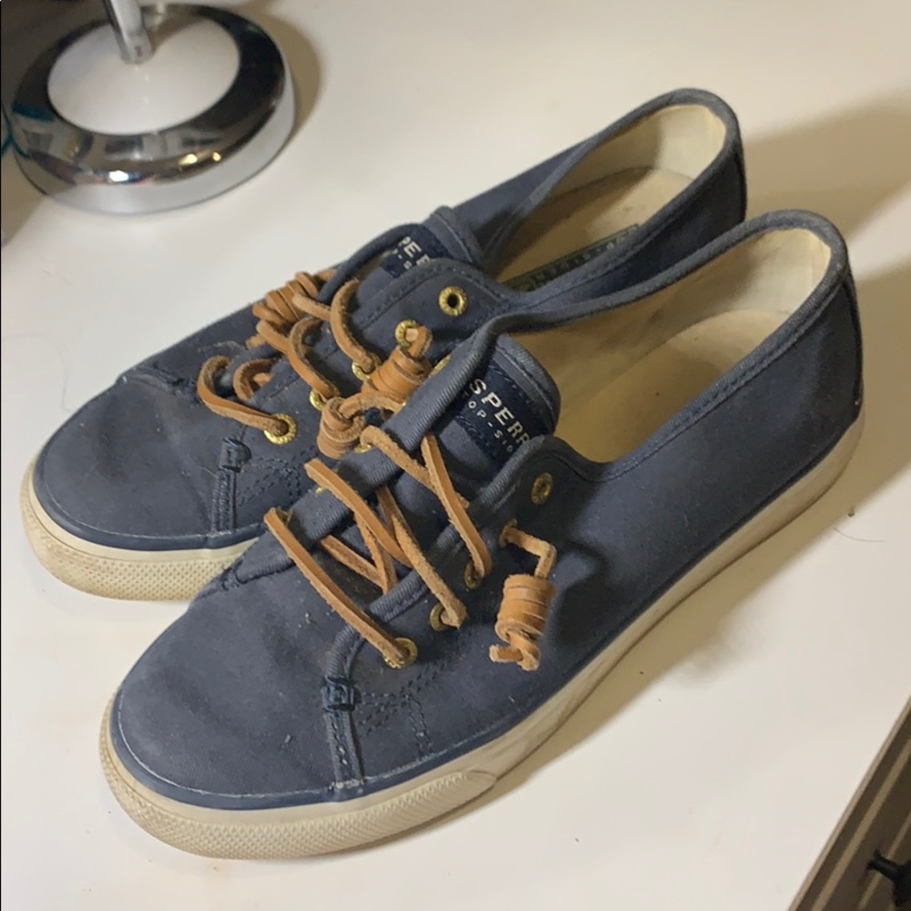 Navy/brown Sperry Shoes